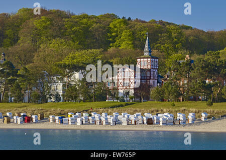 Spiaggia della località balneare di Binz, Rügen, Germania Foto Stock