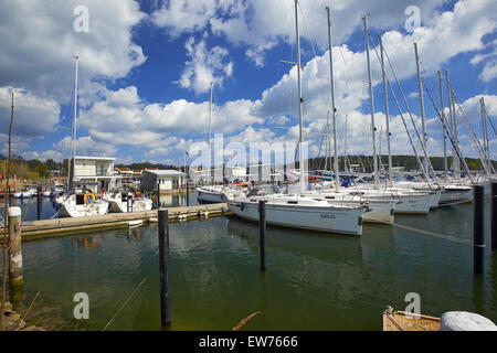 Marina in Lauterbach, Rügen Isola, Germania Foto Stock