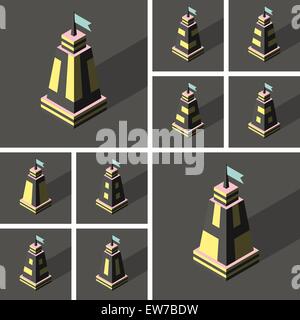 3D il numero delle icone. Set di vettore. Può essere utilizzato per la pubblicità e il web design. Illustrazione Vettoriale