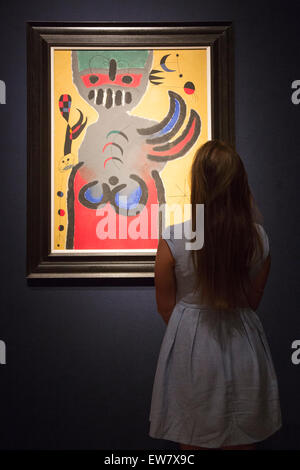 Londra, Regno Unito. Il 19 giugno 2015. Nella foto: La tige de la fleur rouge pousse vers la lune (lo stelo del fiore rosso cresce verso la luna) da Joan Miró, preventivo: GBP 3,5-4,5 milioni. Casa d'aste Christie's svela 52 & impressionista opere d'arte moderna che saranno venduti in Christie's impressionista & Arte Moderna Vendita di sera del 23 giugno, a partire una settimana di vendite di Christie's King Street e South Kensington (23-26 giugno 2015). Credito: bas/Alamy Live News Foto Stock