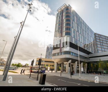 Queen Elizabeth University Hospital, Glasgow, Scozia, entrata principale Foto Stock