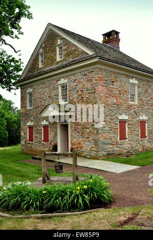 Quarryville, Pennsylvania: Fieldstone home dove Robert Fulton, l'inventore del piroscafo, è nato il 14 novembre 1765 Foto Stock