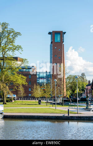 La torre della Royal Shakespeare Theatre di Stratford upon Avon Foto Stock