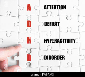 Concetto di immagine del Business acronimo ADHD come Disturbo da Deficit di Attenzione e Iperattività Foto Stock