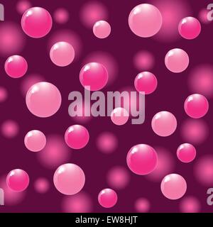 Le sfere di rosa su sfondo colorato. Illustrazione Vettoriale
