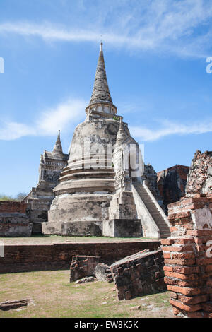 Wat Phra Si Sanphet delle rovine di Ayutthaya, Thailandia. Foto Stock