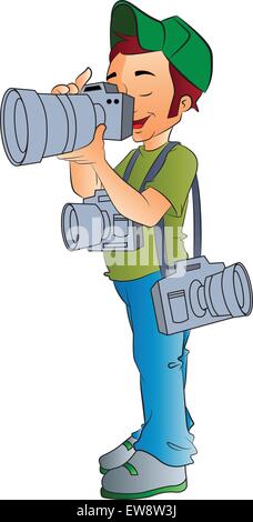 Fotografo professionista, illustrazione vettoriale Illustrazione Vettoriale