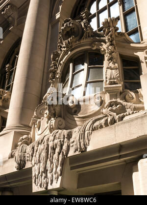 Ornano la facciata navale, New York Yacht Club, 37 West 44th Street, New York Foto Stock