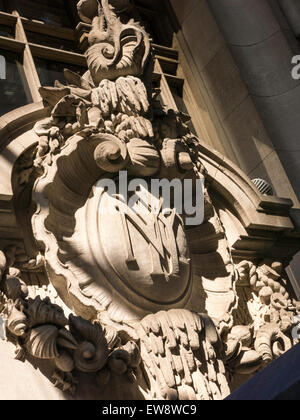 Ornano la facciata navale, New York Yacht Club, 37 West 44th Street, New York Foto Stock