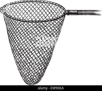Shrimping Net, vintage illustrazioni incise. Le Magasin pittoresco - Larive e Fleury - 1874 Illustrazione Vettoriale