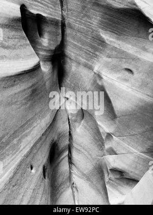 Vista di fianco della Zebra Slot Canyon, lungo Harris Wash, Grand Staircase-Escalante Monumento Nazionale, vicino a Escalante, Utah. Foto Stock