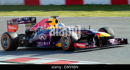 Sebastian Vettel 2013 Catalogna test (19-22 feb) Giorno 2 Foto Stock