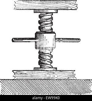 Martinetto meccanico, vintage illustrazioni incise. Dizionario di parole e le cose - Larive e Fleury - 1895 Illustrazione Vettoriale