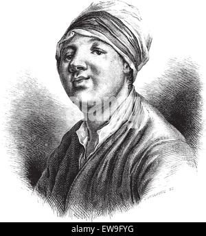 Jean-Baptiste Chappe d'Auteroche, astronomo francese, incisione da Tilliard, disegno di Garnier, vintage illustrazioni incise. L Illustrazione Vettoriale