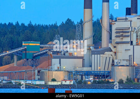 Harmac Mulino, Nanaimo, Isola di Vancouver, British Columbia Foto Stock