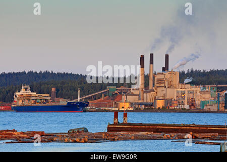 Harmac Mulino, Nanaimo, Isola di Vancouver, British Columbia Foto Stock