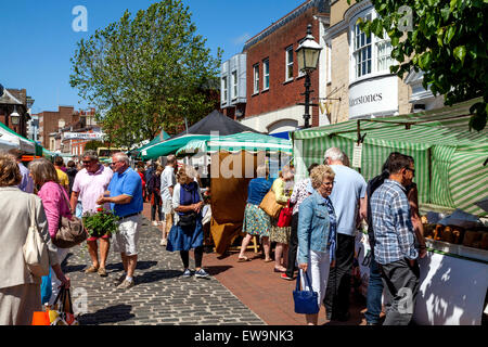 Lewes del contadino, mercato di Lewes, nel Sussex, Inghilterra Foto Stock