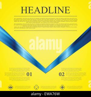 Abstract il contrasto giallo blu tech sfondo. Vettore di design a freccia Illustrazione Vettoriale