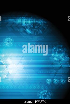 Abstract blu scuro dello sfondo tech. Il design del vettore Illustrazione Vettoriale