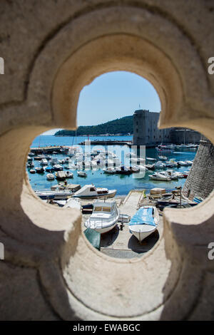 Porto vecchio della città drom ploce gate bridge, Dubrovnik, Croazia Foto Stock