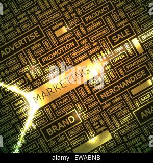 MARKETING. Parola concetto cloud illustrazione. Wordcloud collage. Illustrazione Vettoriale