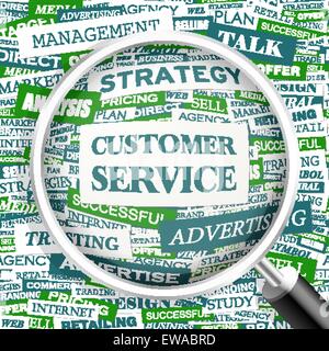 Il servizio di assistenza clienti. Word cloud illustrazione. Tag cloud concetto collage. Illustrazione Vettoriale