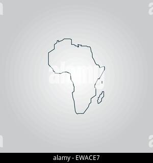Africa mappa - icona vettore isolato Illustrazione Vettoriale