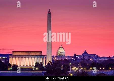 Washington DC, Stati Uniti d'America skyline. Foto Stock