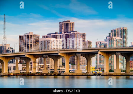 Miami, Florida, Stati Uniti d'America downtown cityscape. Foto Stock