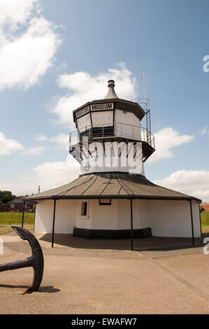 La Harwich basso faro fu costruito 1818 e chiamato Museo Marittimo a partire dal 1980 è stato uno dei principali protagonisti di porto Foto Stock