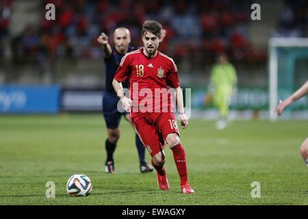 Leon, Spagna. 30 Mar, 2015. Moi Gomez (ESP) Calcio/Calcetto : sotto 21 International amichevole tra Spagna 4-0 la Bielorussia a Estadio Municipal Reino de Leon a Leon, Spagna . © Mutsu Kawamori/AFLO/Alamy Live News Foto Stock