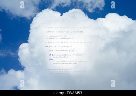 Cloud Computing - programma in esecuzione nel cloud Foto Stock