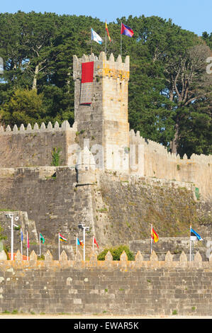 Monterreal fortificazione. Baiona, Pontevedra, Spagna Foto Stock