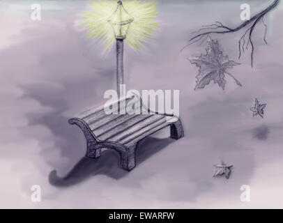 fogli di caduta Foto Stock