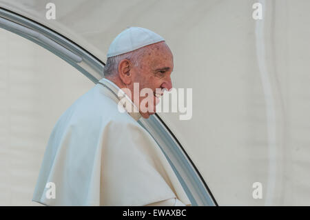 Torino, Italia. Il 21 giugno, 2015. Italia Piemonte Torino visita di Papa Francesco a Torino durante l Ostensione della Sindone 21 giugno 2015 Credit: Davvero Facile Star/Alamy Live News Foto Stock