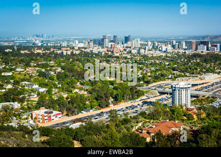 Vista di Los Angeles da Brentwood, California. Foto Stock