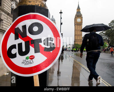 Anti austerità tagli non protesta demo marzo Londra Foto Stock