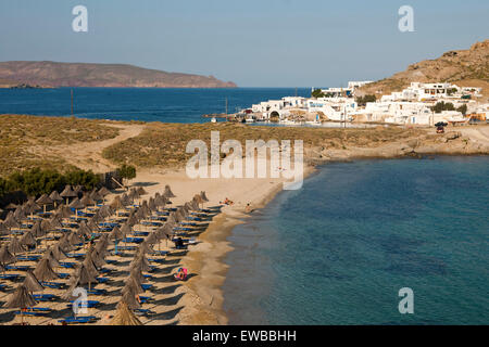 Griechenland, Kykladen, Mykonos, Halbinsel Divounia, Strand von Agia Anna Foto Stock