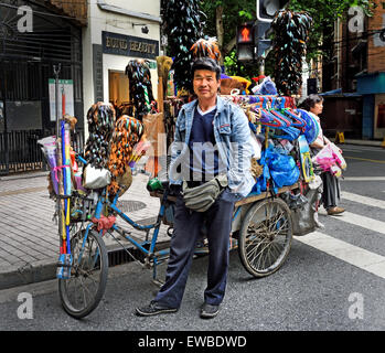 Shanghai Cina cinese venditore ambulante venditore ambulante bike Foto Stock