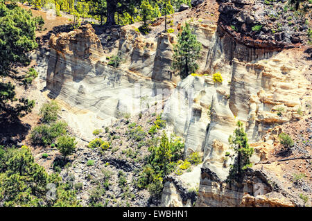 La formazione di roccia lunare Paisaje, paesaggio vulcanico su Tenerife. Foto Stock