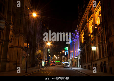 King Street, Nottingham City di notte, Nottinghamshire England Regno Unito Foto Stock