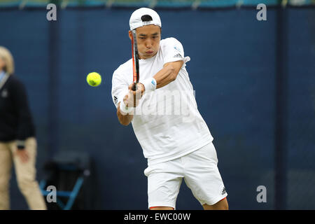 Nottingham, Regno Unito. Il 22 giugno, 2015. Aegon Nottingham Open Tennis Tournament. Scritto da Go Soeda (Giappone) Credito: Azione Sport Plus/Alamy Live News Foto Stock