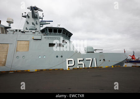 HDMS Ejnar Mikkelsen P571 royal danish navy nave pattuglia Reykjavik Islanda Foto Stock