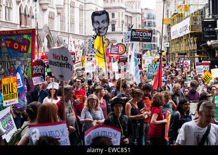 Fine ora di austerità marzo a Londra il 20 giugno 2015 Foto Stock