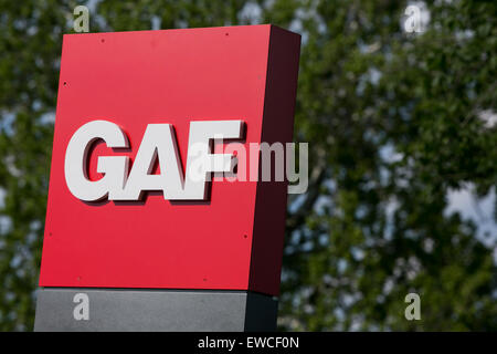 Un logo segno al di fuori della sede della GAF Materials Corporation a Parsippany, New Jersey. Foto Stock