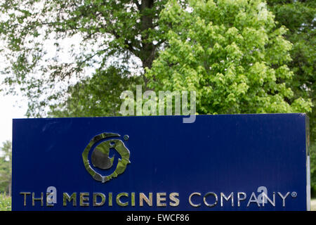 Un logo segno al di fuori della sede dell' azienda di medicinali a Parsippany, New Jersey. Foto Stock
