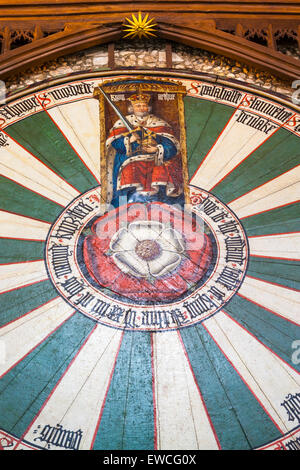 Re Artù tavola rotonda nella Great Hall, Winchester, England, Regno Unito Foto Stock
