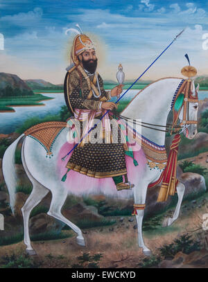 Rajput nobili a cavallo. Rajasthan, India Foto Stock