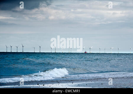 Scroby Sands off shore wind farm Foto Stock