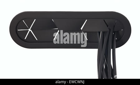 Personal computer cavi e corde jack di collegamento isolato su sfondo bianco Foto Stock